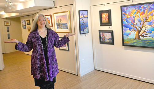 Eileen in her gallery purple